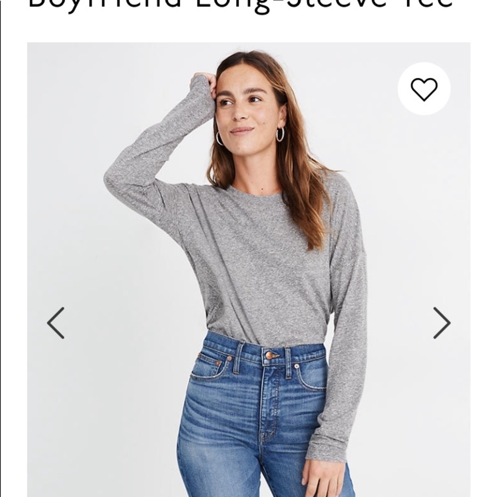 Madewell rivet&thread ExBoyfriend lg sleeve T. SM.